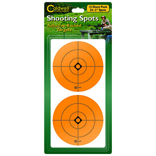 Caldwell Orange Shooting Spots gör det enkelt att fästa nya, synliga sikten på slitna mål eller kartonger, perfekt för precisionsskytte och träning.