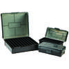 Frankford Arsenal Hinge-Top Ammo Box har en stark mekanisk plastgångjärn, är stapelbar och öppnas helt platt, perfekt för .243 Win, .308 Win och 6.5 Creedmoor.