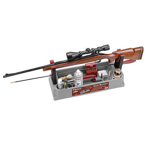 Tipton Gun Butler™ är en praktisk all-in-one lösning för rengöring, transport och förvaring av dina vapen, med fack för alla nödvändiga tillbehör.