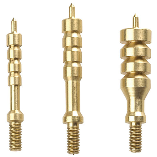 Tipton 13-delars Solid Brass Jag-set erbjuder kaliber-specifika rengöringsjags med en tät passform och en spetsig topp som håller lappen centrerad, förvarad i en hållbar låda.