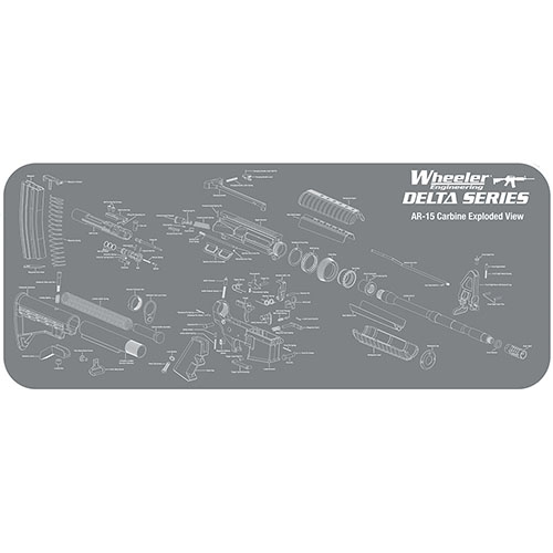Wheeler Delta Series AR-15 Underhållsmatta skyddar din karbin med en icke-märkningsbar yta, absorberar oljor, och har en tryckt exploded view för enkel identifiering.