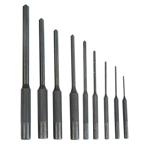 Wheeler Master Roll Pin Punch Set kombinerar Roll Pin Starter Set och Ball Profile Pin Punch Set med en gunsmithing hammer för en komplett lösning.