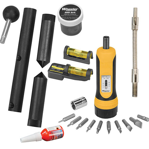 Wheeler 1" Scope Mounting Kit säkerställer korrekt justering och nivå på din kikare med lättanvända verktyg som Alignment Bars och F.A.T. Wrench®.