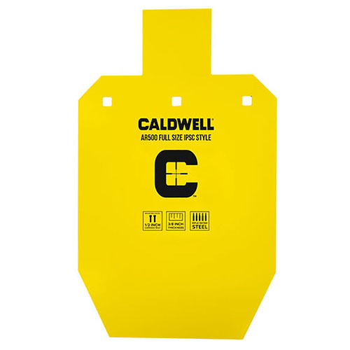 Caldwell AR500 IPSC-stålmål är hållbara, synliga och tål tusentals skott med upp till 3000 fps hastighet och 3500 ft.lbs energi, perfekta för träning och tävling.