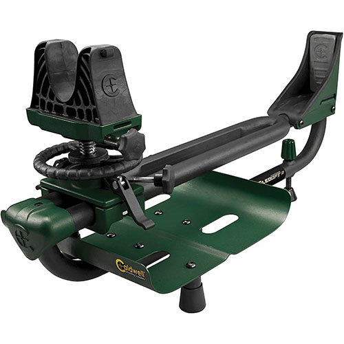 Caldwell Lead Sled DFT 2 erbjuder överlägsen recoil reduction, justerbar längd och höjd för alla gevär och hagelgevär, perfekt för precisionsskytte.