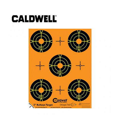 Caldwell Orange Peel® Targets låter dig se träffar tydligt med dual-color flake-off teknologi, perfekt för att snabbt identifiera avvikelser och lätt att sikta på.