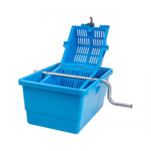 Dillon CM-500 Case/Media Separator separerar enkelt rengjorda hylsor från rengöringsmedia med en roterande korg, perfekt för CV-750 Case Cleaner.