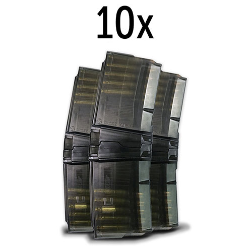 CROSS MAG 10/10 erbjuder två 10-runds magasin som enkelt kan kopplas ihop utan verktyg, är tillverkade av hållbar transparent polymer och kompatibla med flera kalibrar.