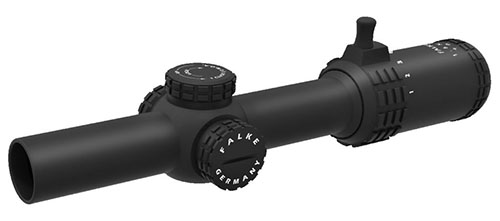 Falke 1-6x24 L4 Scope erbjuder 6x zoom, L4 belyst riktmedel för snabb målfångst, och en slitstark, repfria yta för pålitlig användning i vildmarken.