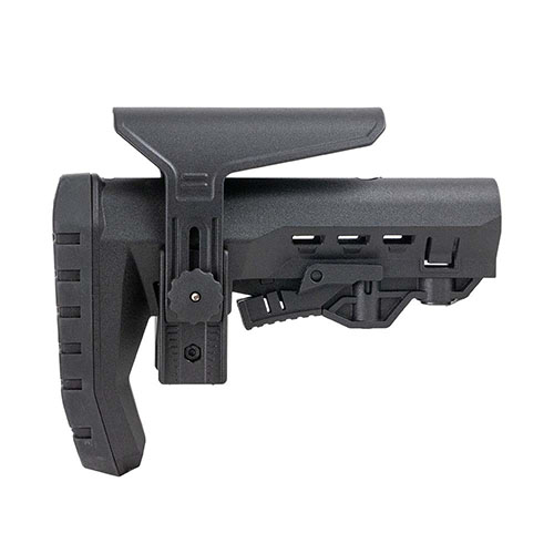 Breacher AR-15 Stock erbjuder justerbar längd, QD sling mounts för enkel användning, och en lätt, smal design för optimal ergonomi och manövrerbarhet.