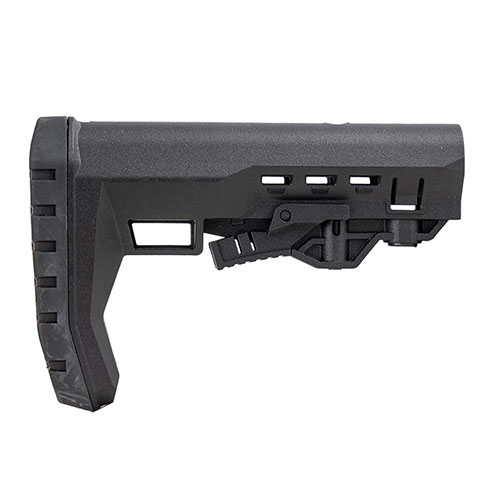 Breacher AR-15 Mil-Spec Stock erbjuder justerbar längd, låg vikt, smal profil och QD sling mounts för optimal komfort och funktionalitet vid skytte.