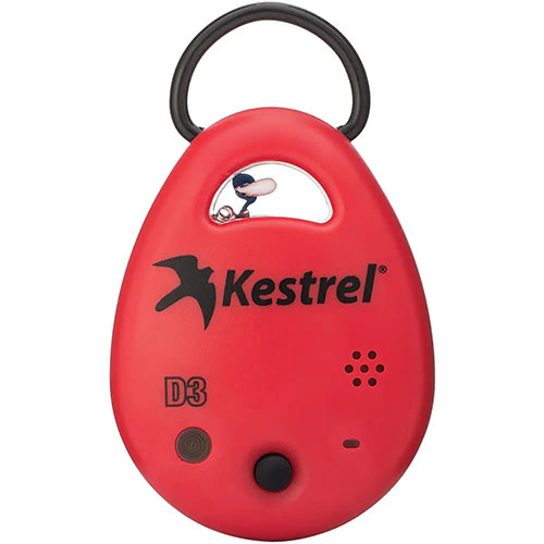 Kestrel DROP D3 ger exakta mätningar av temperatur, luftfuktighet och tryck, perfekt för långdistansskytte och andra utomhusaktiviteter.
