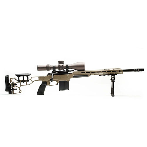MDT ESS Chassis System Kit erbjuder ultimat ergonomi med justerbart kol, 15" förhand och ambidextrous magasinlås för enkel användning.
