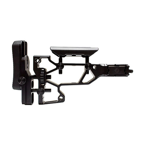 MDT Folding Rifle Stock erbjuder verktygsfri justering för perfekt passform, kortare kropp för korrekt LOP och extra QD-fäste, passar ACC och ESS chassiser.