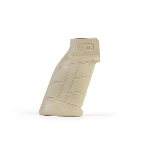 MDT AR-15 Pistol Grip erbjuder en förstärkt kärna med en bekväm gummiyttermantel, utmärkt ergonomi och ett halkfritt grepp för både höger- och vänsterskyttar.