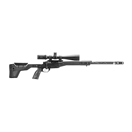 MDT HNT-26 är en ultralätt jaktchassi som väger endast 26 oz, med magnesiumbas, kolfiberforend, grepp och skumfyllt kolfiberkolv för optimal prestanda.