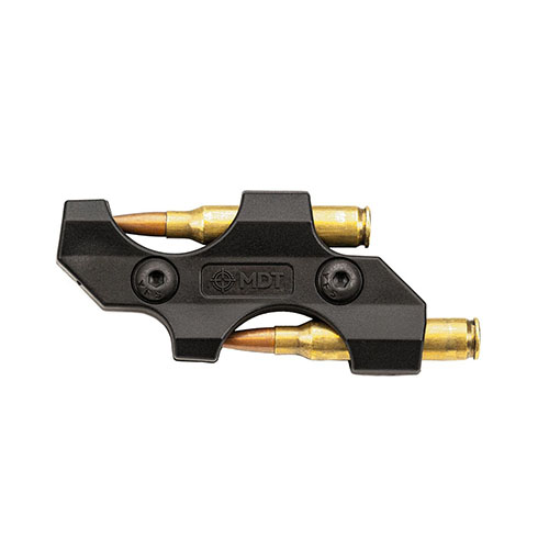 Med MDT M-LOK Spare Round Holder kan du enkelt förvara 2 extra patroner på sidan av ditt gevär, vilket ger snabbare åtkomst och ökar din beredskap.