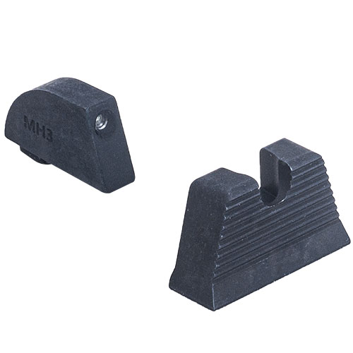 MEPROLIGHT MPO-DS bakåtsikten för GLOCK erbjuder snabb och exakt sikte med H-Front 5mm och Rear 7.5mm, perfekt för pålitlig användning i alla förhållanden.