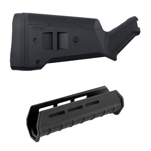 MOSSBERG 500 SGA BUTTSTOCK & M-LOK FOREND KIT erbjuder anpassningsbarhet och lättvikt för Mossberg 500/590/590A1, perfekt för att fästa M-LOK tillbehör.