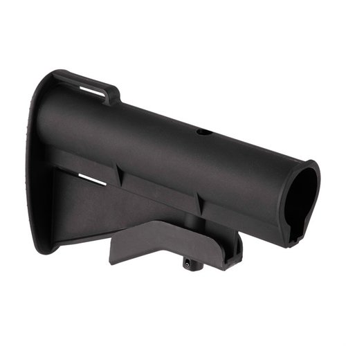 Brownells CAR-15 BUTTSTOCK MIL-SPEC är en robust och hållbar polymerkonstruktion i svart, perfekt för XM177-kloner och tidiga AR-byggnader.