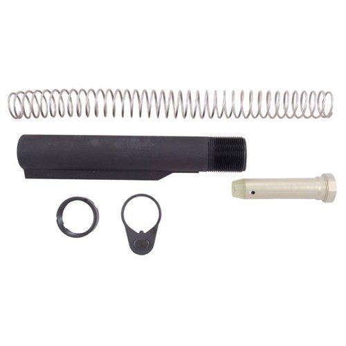 Kiten innehåller alla originaldelar för att säkert montera ditt val av buttstock, vilket eliminerar krångel med att hitta rätt delar och väntetider.