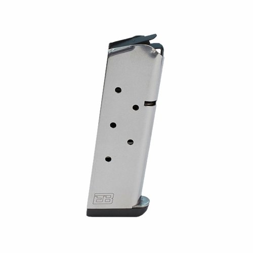Klassisk 1911 7-runds magasin i värmebehandlad rostfritt stål, med pålitlig matning och val av basplatta för anpassad passform. Finns i svart nitride eller standard rostfritt.