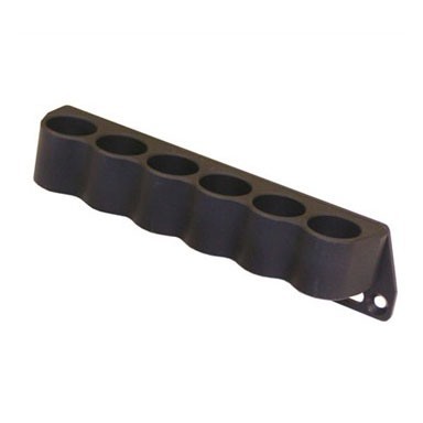 Rugged och lättviktig shotshell holder i aluminium som fästs på vänster sida av mottagaren för snabb taktisk omladdning av 12 gauge patroner.