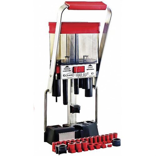 LOAD-ALL II från LEE PRECISION erbjuder 24 gratis bushings, en praktisk primer catcher, snabb skalförberedelse och justerbarhet för 2 3/4" till 3" hylsor.