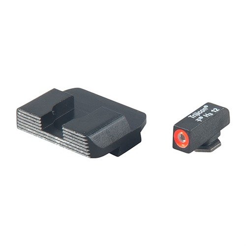 Ameriglo Hackathorn Night Sight-set för Glock® erbjuder en ljus tritium-framsikte med orange kontur för snabb målupptäckte och en robust svart nitride finish.