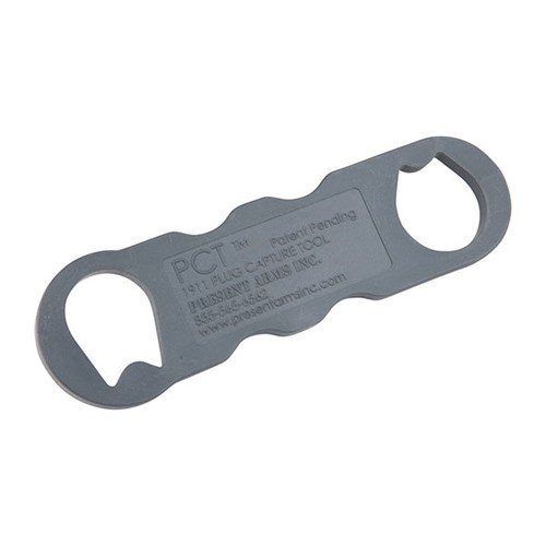 Present Arms PCT-1911 Plug Capture Tool är ergonomiskt utformad för att enkelt låsa upp 1911 barrel bushing samtidigt som den fångar recoil pluggen.