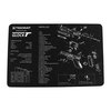 TEK MAT Pistol Gun Mat skyddar din pistol under rengöring med en mjuk polyesteröverdel och halkfri neoprenbakgrund, plus detaljerad partsdiagram.