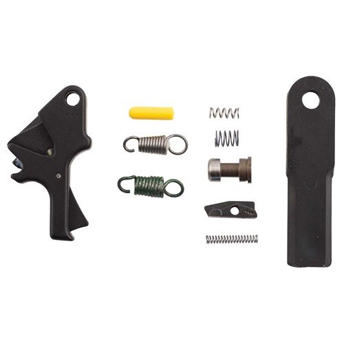 Apex Tactical's Flat-Faced Forward Set Sear & Trigger Kit ger en lättare avtrycksvikt och kortare drag för bättre kontroll och konsekvent skottplacering.