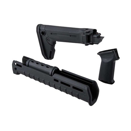 Uppgradera din Kalashnikov med Magpul Zhukov-S Stock och handguard för AK-47/74, som erbjuder en vikbar design, M-LOK fästen och förbättrad ergonomi.