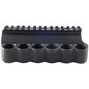 Robust och lätt, denna 6-runda shotshell holder i aluminium fäster extra 12 gauge patroner på vänster sida av mottagaren för snabba taktiska omladdningar.