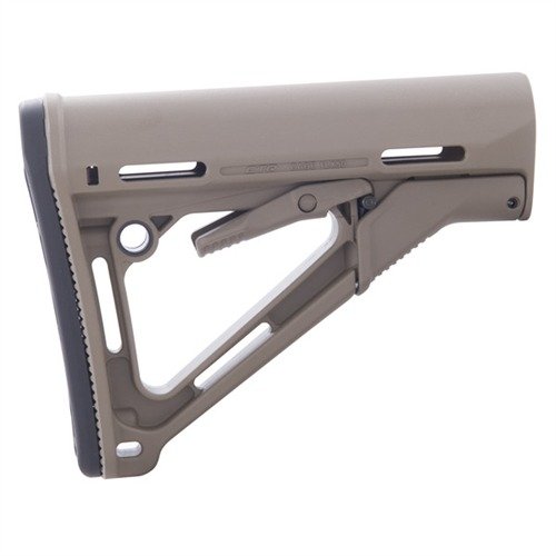 MAGPUL AR-15 CTR COLLAPSIBLE STOCK erbjuder en solid känsla utan rörelse, snabb längdjustering, och komfortabel gummibakdel för bästa skytte.