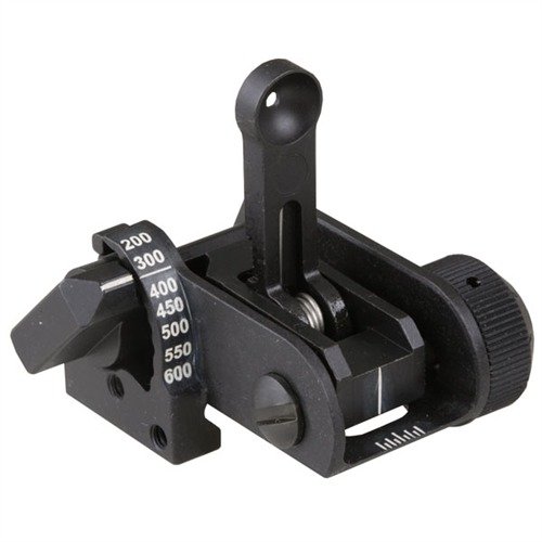 MATECHs AR-15 USGI backup rear sight är robust, justerbar och lättanvänd, med åtta avståndsinställningar och synlighet även i svagt ljus.