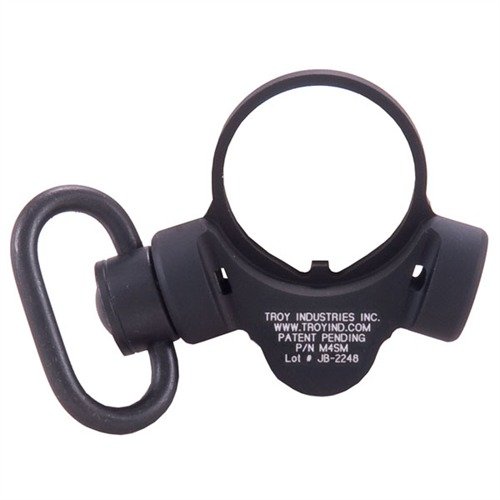 TROY INDUSTRIES AR-15/M16 end plate sling mount erbjuder tre ambidextrösa fästen för QD sling swivel, tillverkad av hållbar aluminium för maximal styrka.