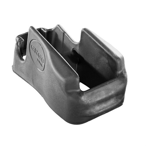Ergonomiskt utformad gummihandtag som ger ett säkert, icke-glidande grepp på magwell, vilket förbättrar återkopplingskontroll och snabba efterföljande skott.