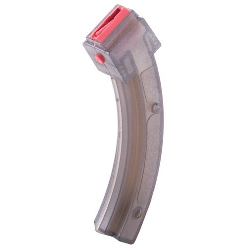 RUGER 10/22 25RD MAGAZINE har en slitstark polykarbonatkropp och förstärkta matarskedar som säkerställer pålitlig funktion och lång hållbarhet.