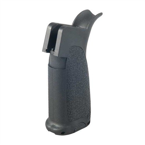 AR-15 MOD-1 GUNFIGHTER GRIP har en ergonomisk design, hållbar polymer, texturerad yta för bättre grepp och ett vattentåligt fack för småföremål.