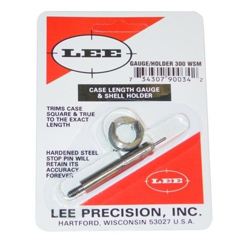 .300 WSM Case Length Gauge från LEE Precision erbjuder en exakt och enkel metod för att trimma till rätt längd och kvadrera hylsmynningen.