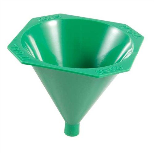 POWDER FUNNELS från RCBS har en speciellt designad drop tube som förhindrar spillage, en icke-klibbig yta och en fyrkantig kant för stabilitet.