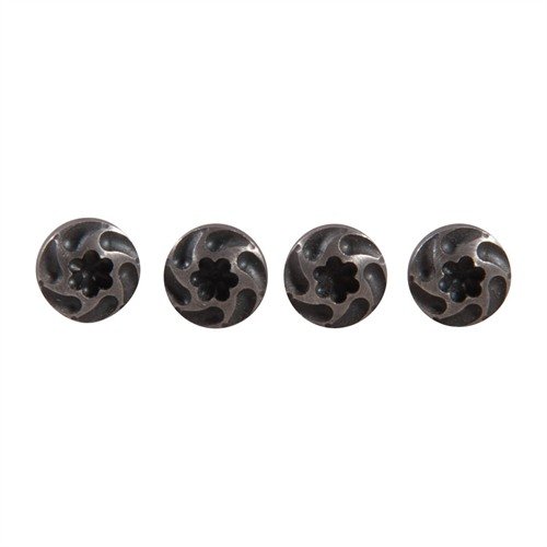 1911 Custom Grip Screws från VZ GRIPS erbjuder unika mönster, säljs i set om fyra, och installeras enkelt med en T-15 torx driver för standardtjocklek.