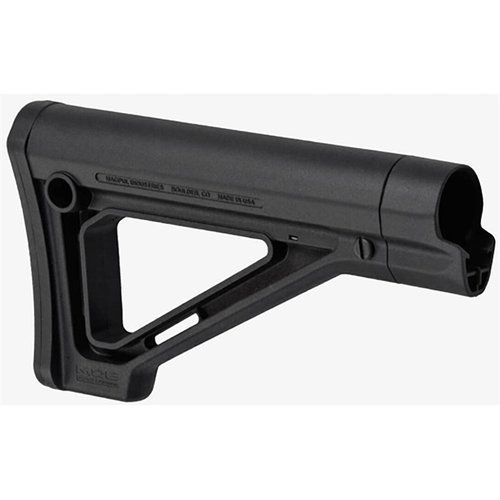 MOE Fixed Carbine Stock erbjuder en fast och slimmad design med förbättrad kindstöd och flera slingfästen, kompatibel med AR-15/M16 och enkel installation.