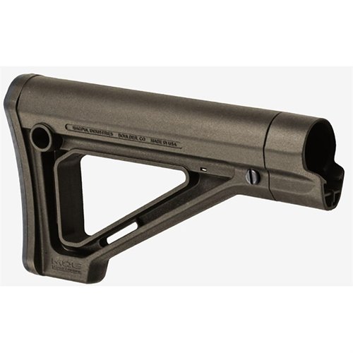 MOE Fixed Carbine Stock erbjuder en fast, strömlinjeformad design med förbättrad kindstöd och flera slingfästen, enkel installation utan att ta bort castle nut.