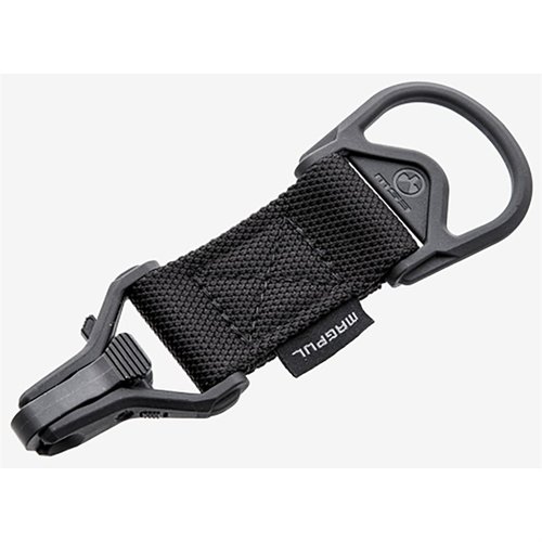 MS1 adapter från MAGPUL erbjuder anpassningsbarhet med val av hårdvara, slitstark nylonwebbing och robust polymer för pålitlig användning.