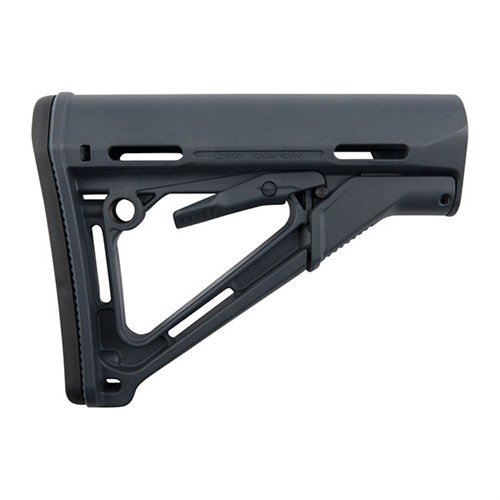 MAGPUL AR-15 CTR Stock erbjuder en solid känsla med friktionslås, snabb justering av längd, och ett bekvämt gummibakstycke för ökad stabilitet.