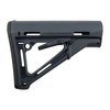 MAGPUL AR-15 CTR Stock erbjuder en solid känsla med friktionslås, snabb justering av längd, och ett bekvämt gummibakstycke för ökad stabilitet.