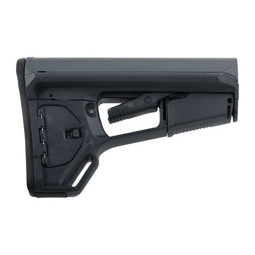 Magpul ACS-L är en lätt, slimmad kolv för AR-15 med en säker och bekväm kindstöd, justerbar längd och förvaringsutrymme för ökad manövrerbarhet.