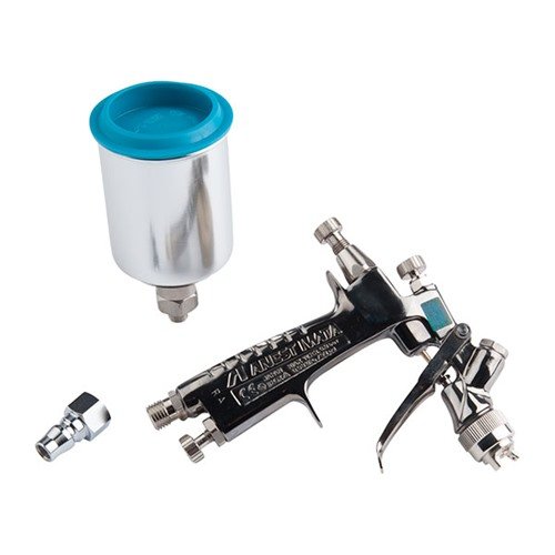 BABY SERIES SPRAY GUN från CERAKOTE sprutar högviskösa färger med precision, har justerbar spraymönster och en lättanvänd gravitationsmatad kopp för optimal kontroll.